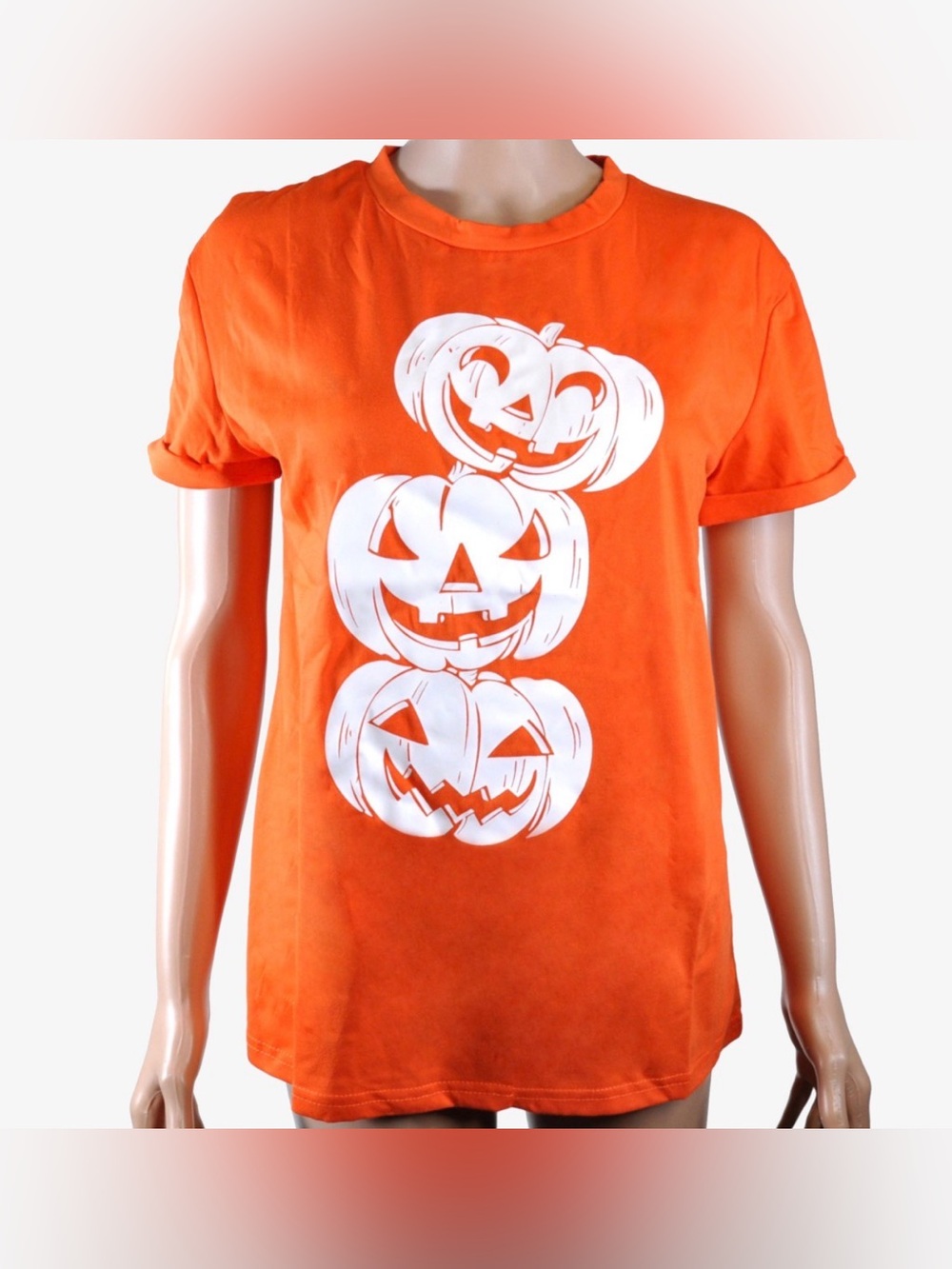Orange Halloween Pumpkin Stack Graphic Tee